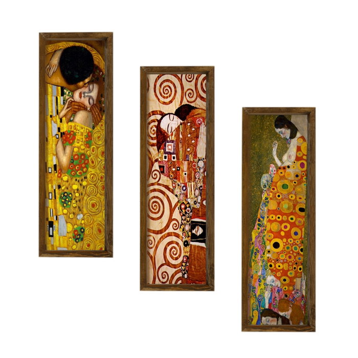 Wallity Cuadro Decorativo Gustav Klimt - Juego de 3 Piezas KZM393 Wallity Cuadro Decorativo Gustav Klimt - Juego de 3 Piezas KZM393